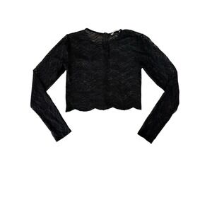 Zara‎ Crop Top Womens Small Black Dark Romantic Whimsygoth Witchy Boho Lace Goth